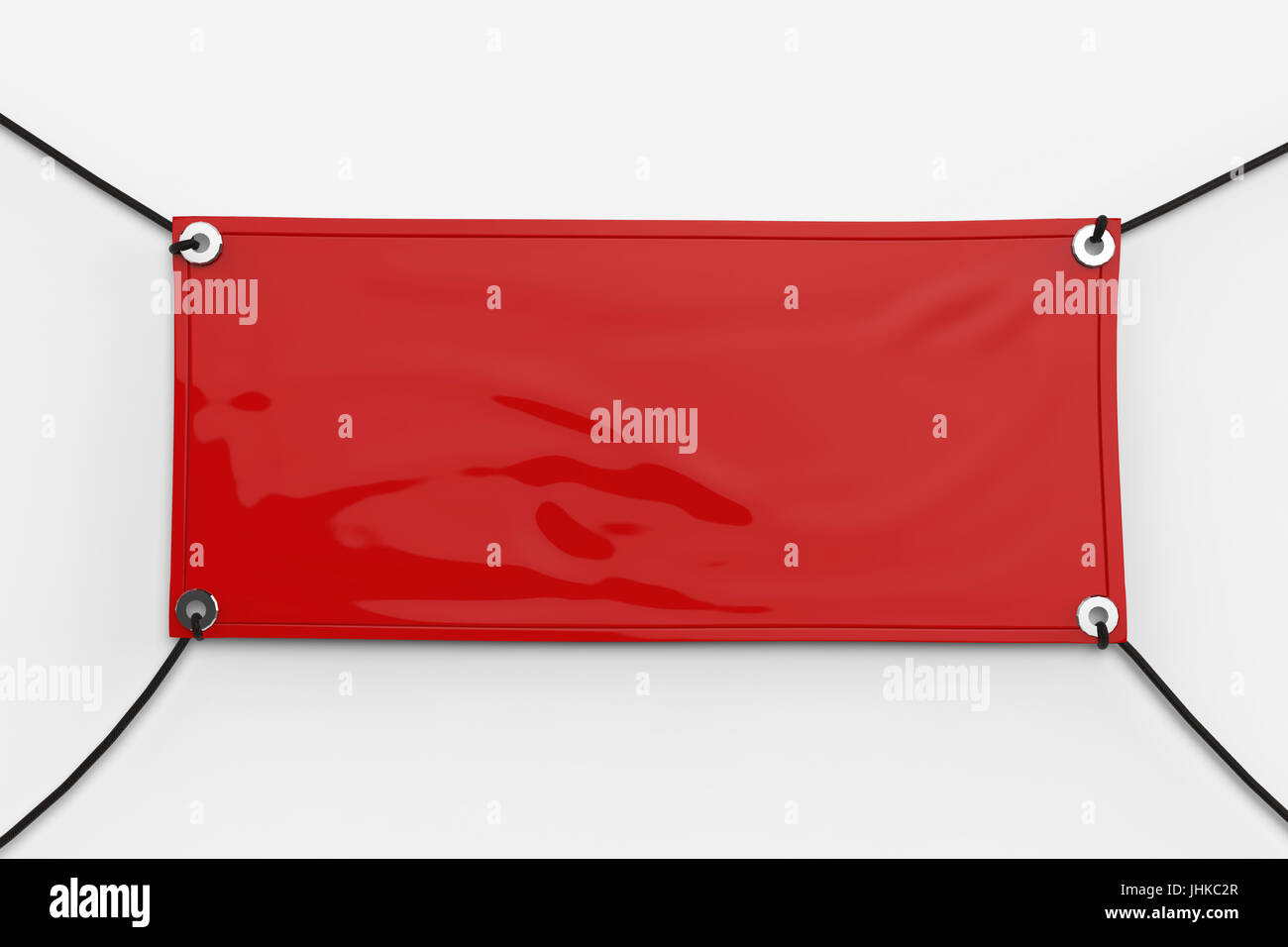 Red Blank Vinyl Banner Hanging With Rope Stock Photo 148558671
