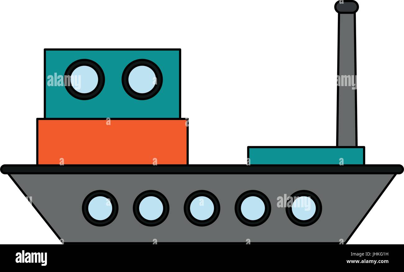 cargo ship vector illustration Stock Vector Image & Art - Alamy