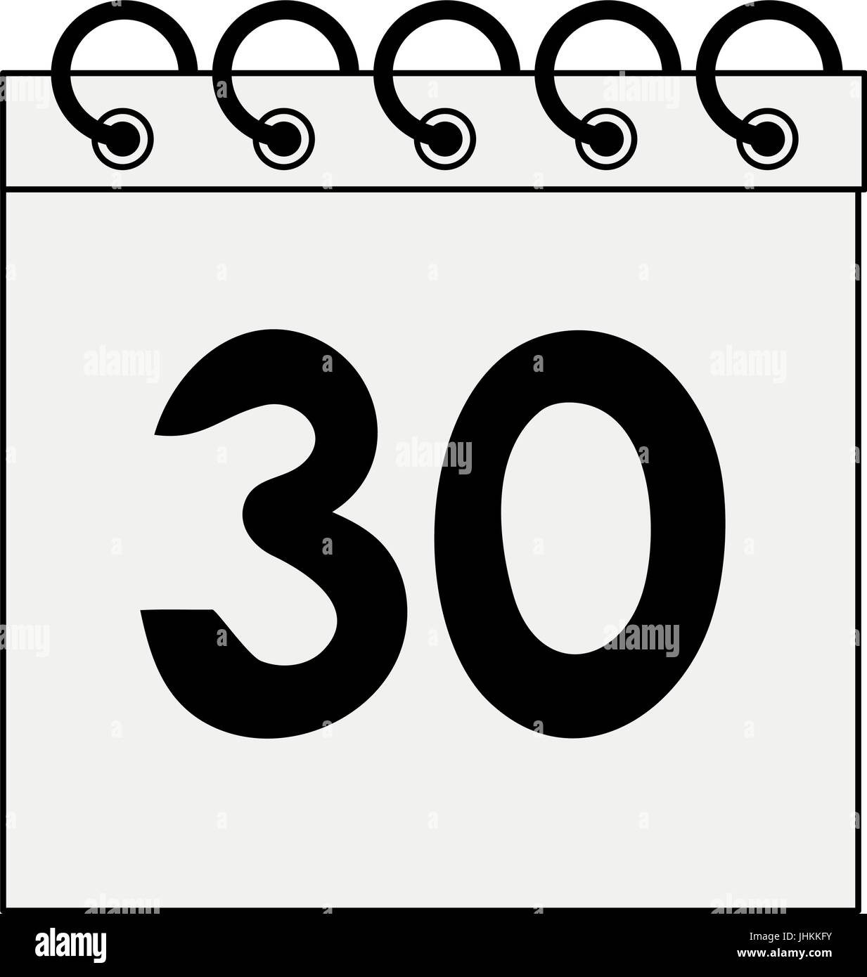 calendar with number 30 icon image Stock Vector Image &amp; Art - Alamy