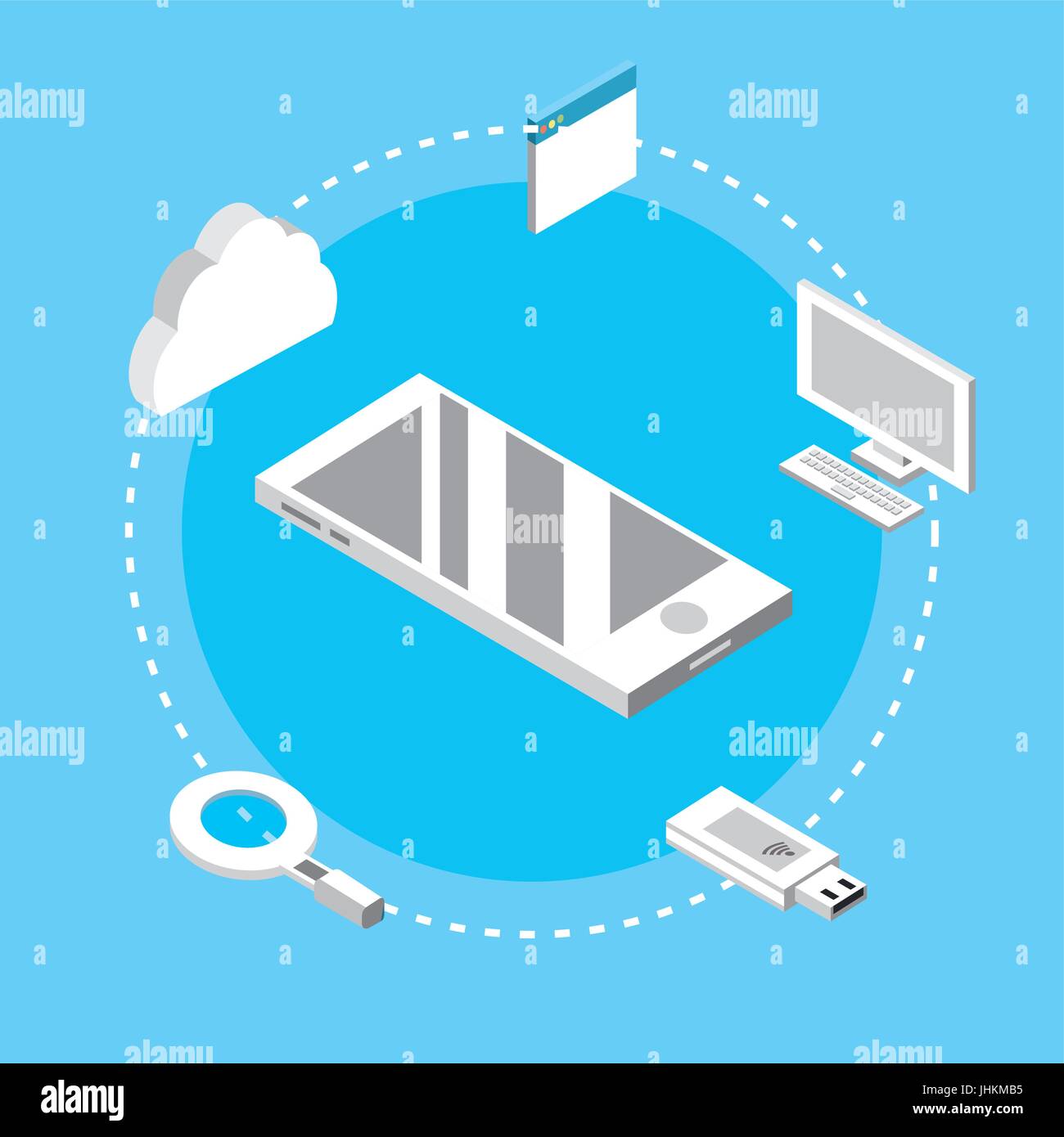 smartphone technology with data services connect Stock Vector Image ...