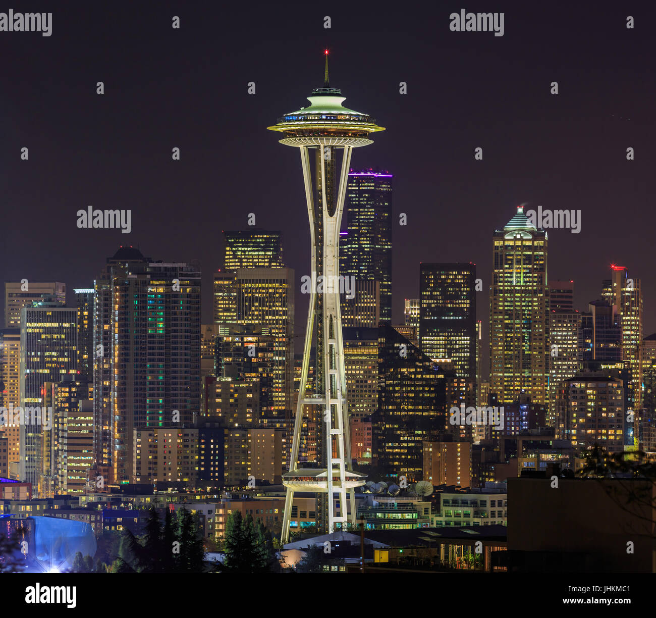 View of the Seattle city from Kerry Park, Washington Stock Photo - Alamy