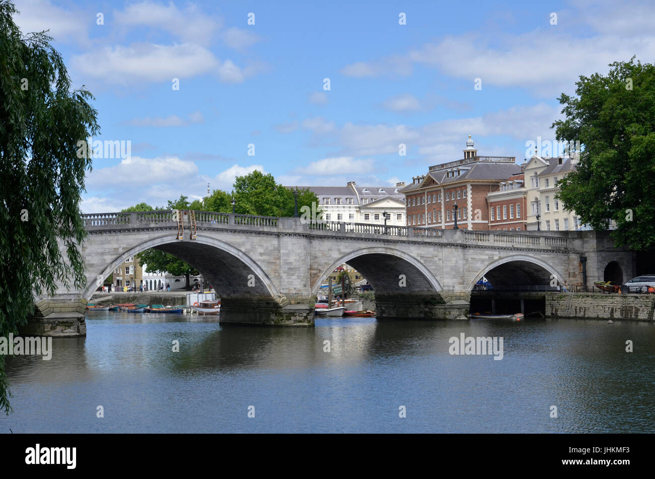Richmond Bridge over the River Thames in Richmond, London, the oldest surviving Thames bridge Stock Photo