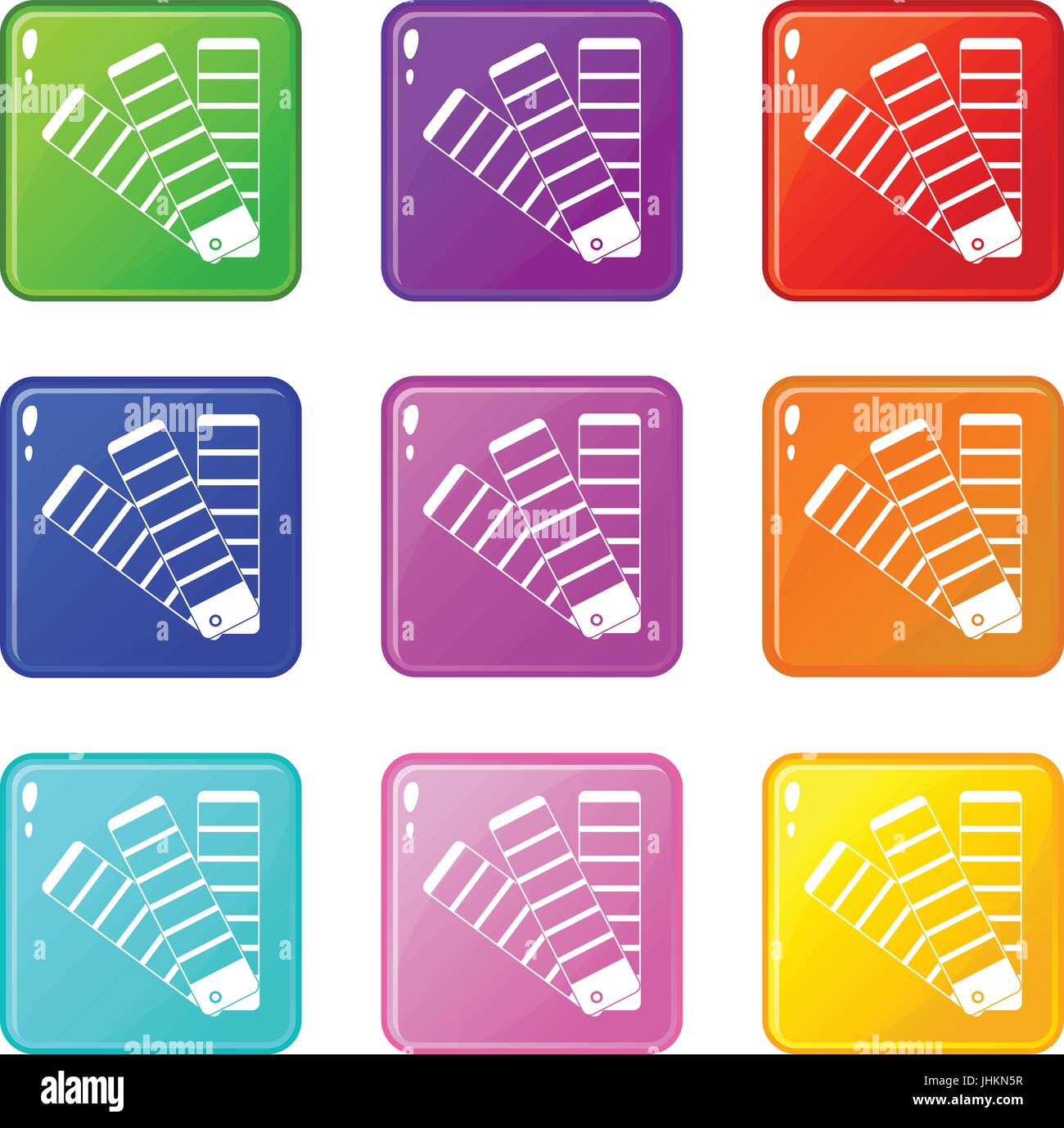 Paint color selection booklet icons 9 set Stock Vector Image & Art Alamy