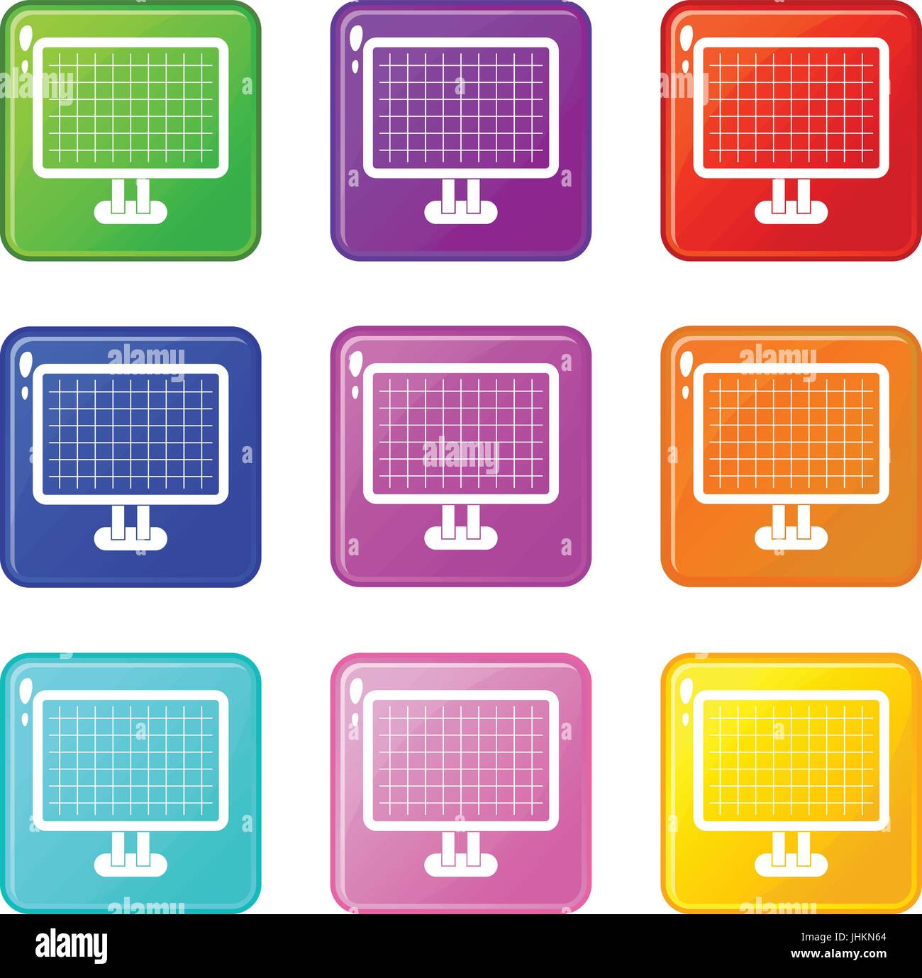 Computer monitor icons 9 set Stock Vector Image & Art Alamy