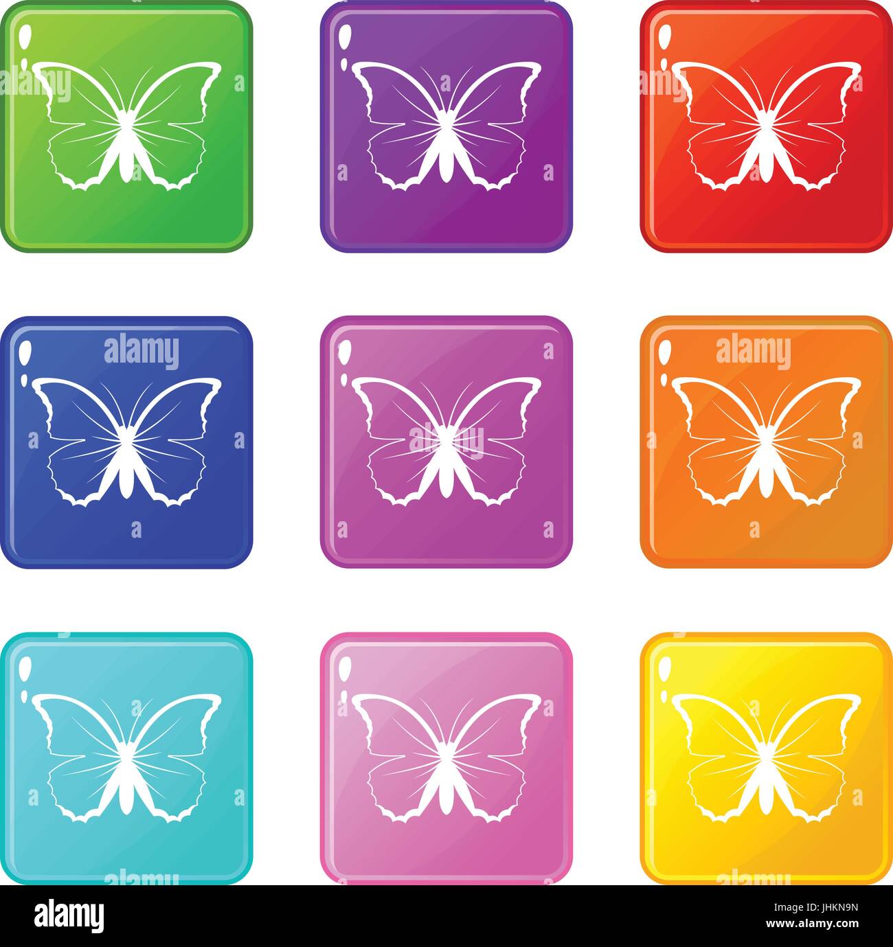 Butterfly icons 9 set Stock Vector Image & Art - Alamy