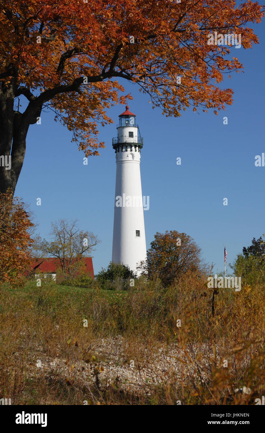 Wind point lighthouse wisconsin fall hi-res stock photography and ...