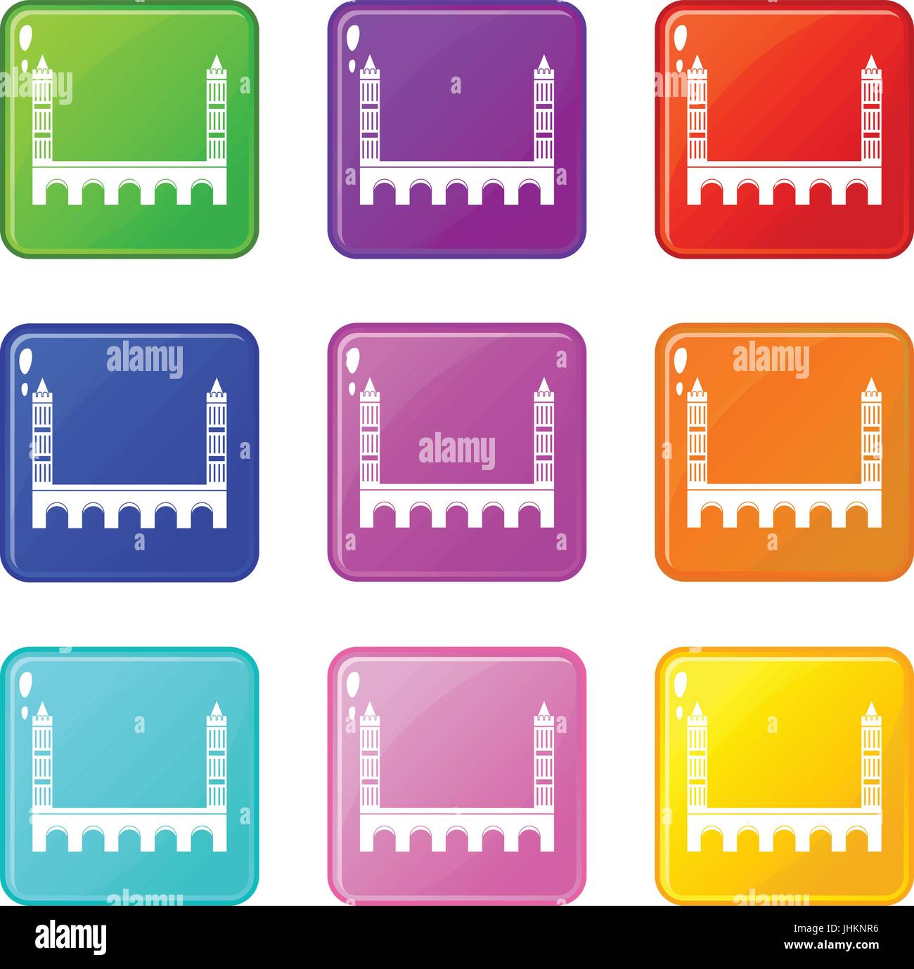 Bridge icons 9 set Stock Vector Image & Art - Alamy
