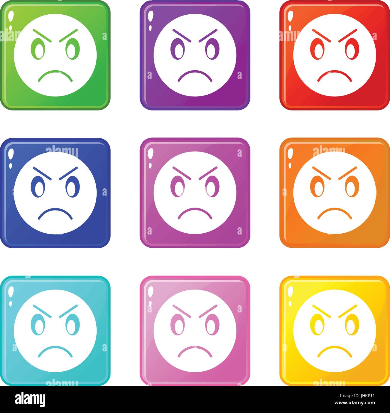 Annoyed emoticons 9 set Stock Vector Image & Art - Alamy