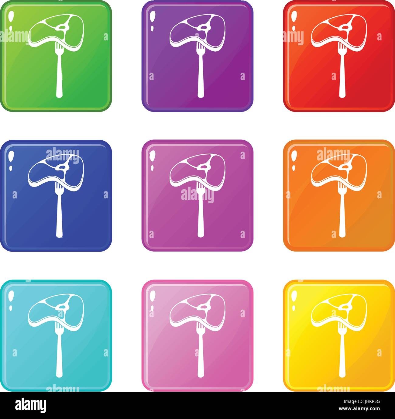 Steak icons 9 set Stock Vector Image & Art - Alamy