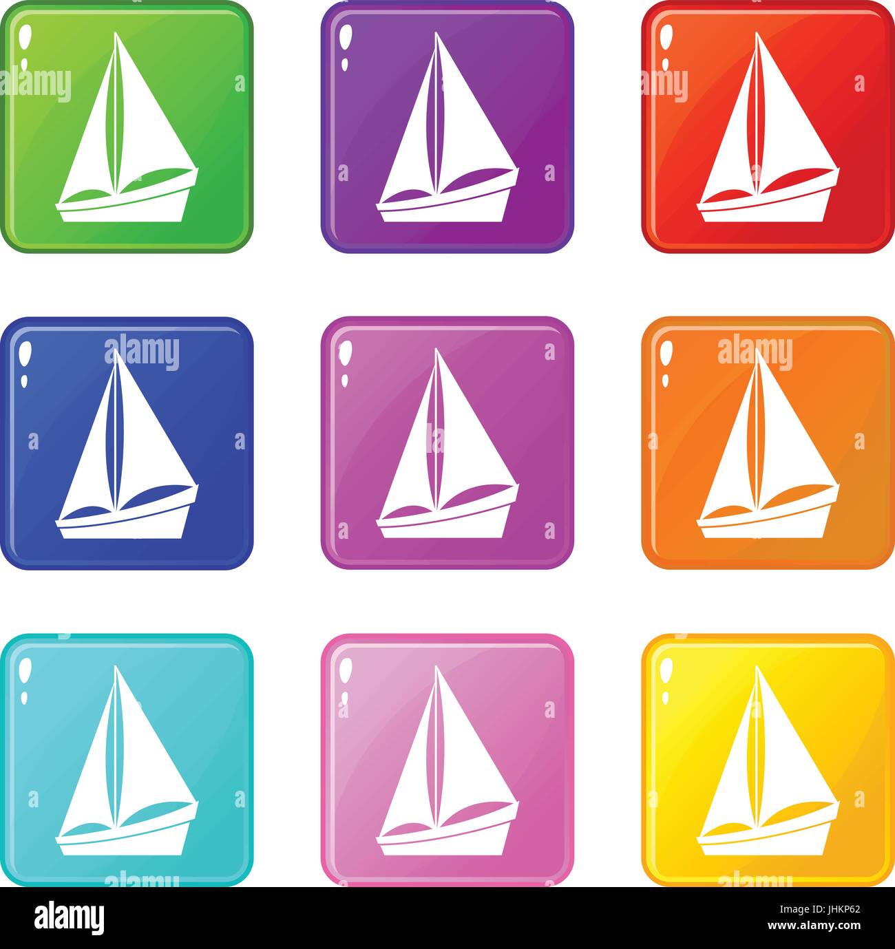 Small yacht icons 9 set Stock Vector Image & Art - Alamy