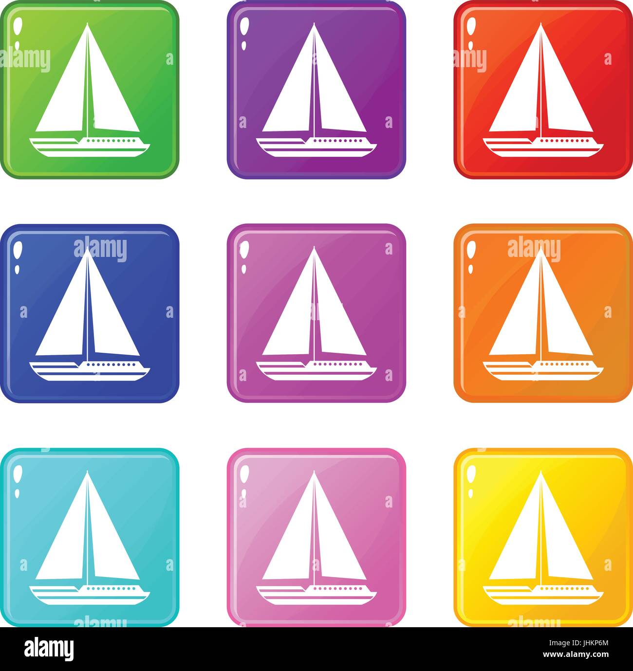 Sea yacht icons 9 set Stock Vector Image & Art - Alamy