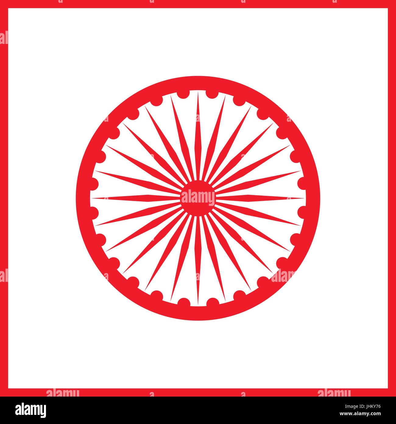 Ashoka wheel icon, vector design element. Wheel of the Buddhist Dharma Stock Vector
