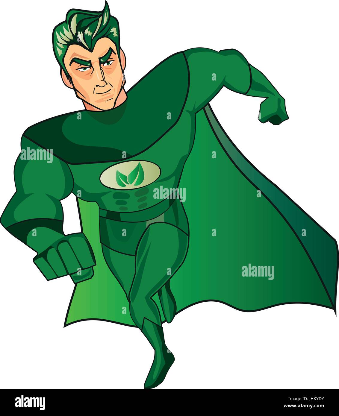 Cartoon illustration green super recycling hi-res stock photography and  images - Alamy
