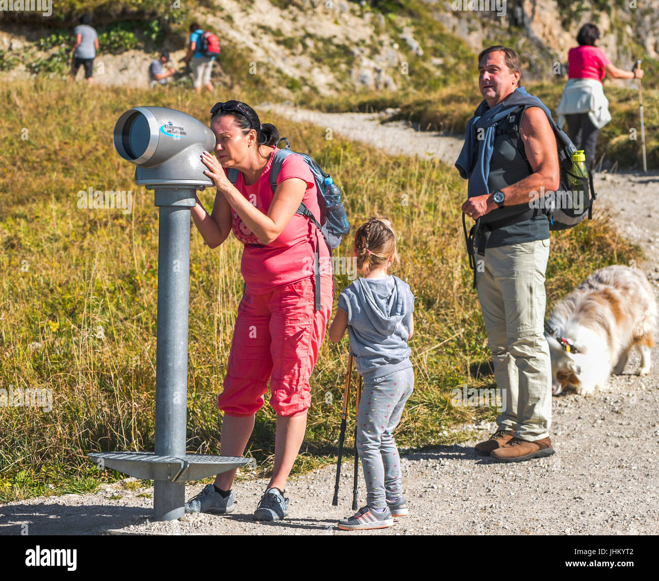 Hiking in Bavarian Alps Stock Photo