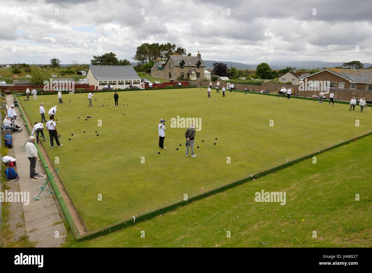 Weekend bowling competition in Dornoch, Sutherland, Scotland, UK Stock Photo