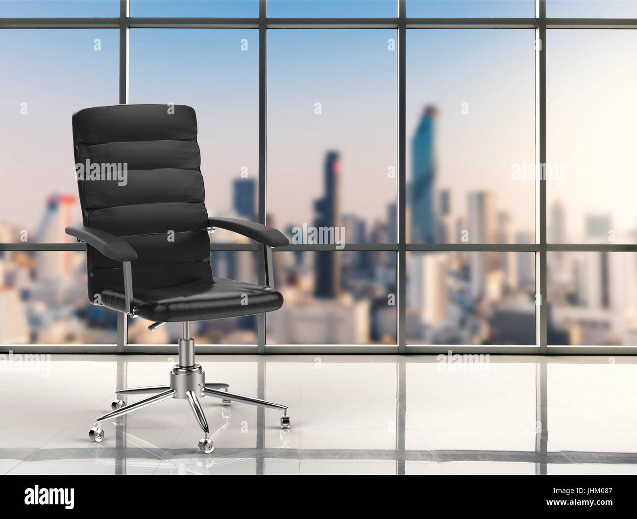 3d Rendering Office Chair With Cityscape Background Stock Photo Alamy