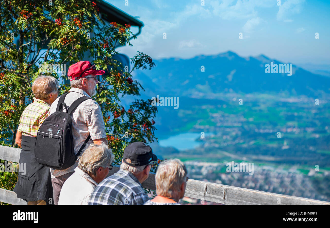 Hiking in Bavarian Alps Stock Photo