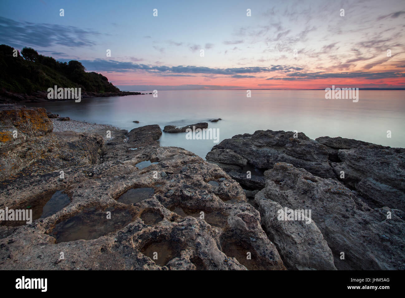 Tranquil sunset seascape Stock Photo