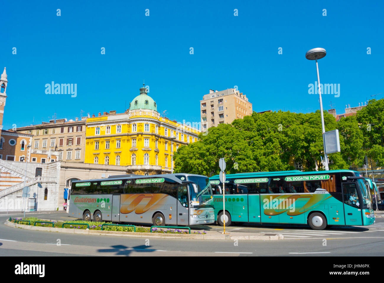 Zabica, long distance bus station, central Rijeka, Kvarner Bay, Croatia Stock Photo