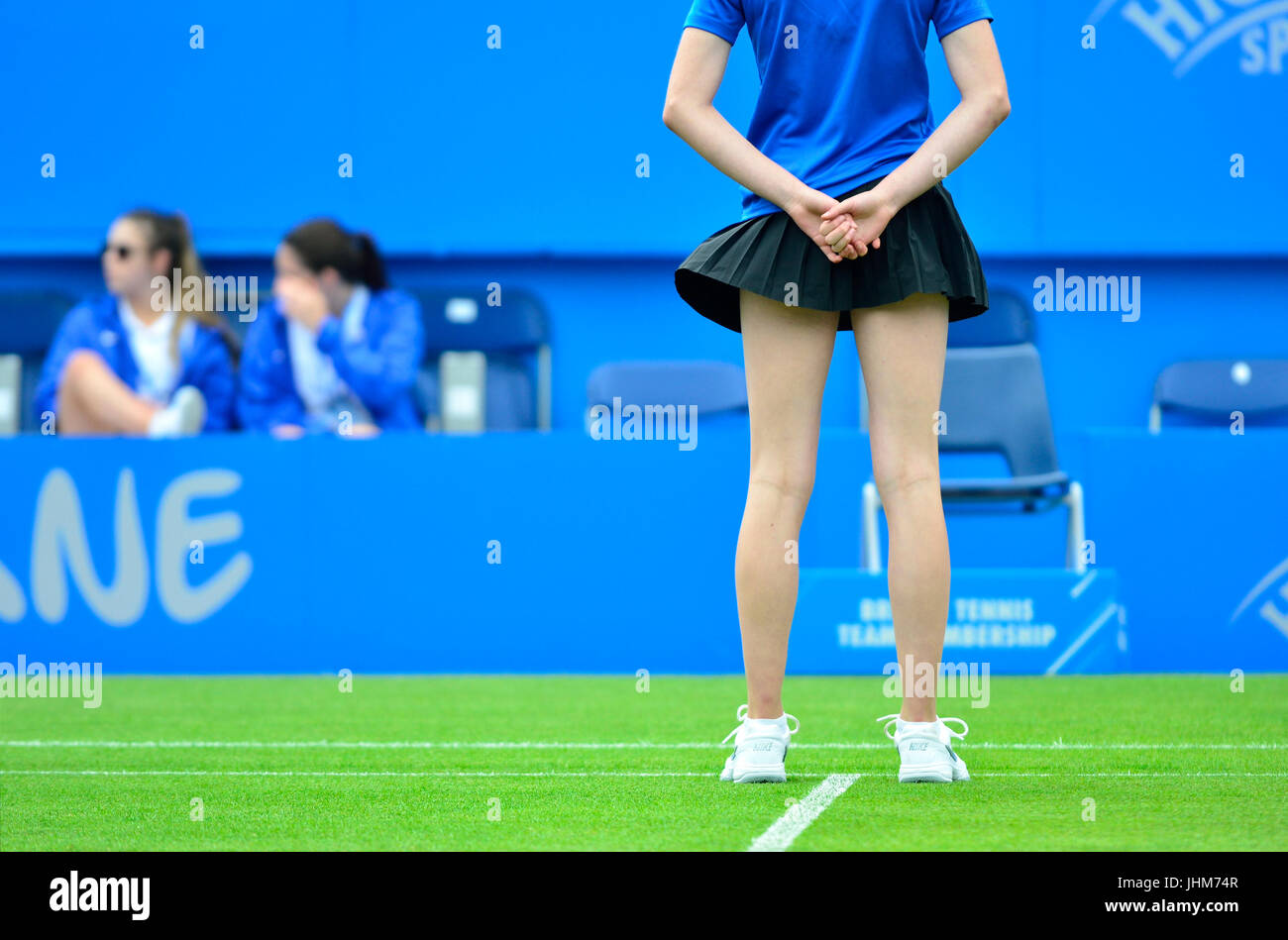 Ball girl on court during the Aegon International, Eastbourne 2017 Stock Photo