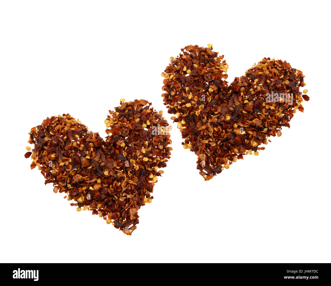 Love Hearts on White Background Stock Photo