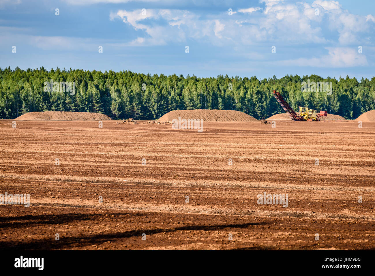 Bog And The Field On Which The Production Is Carried Out In Black Peat 