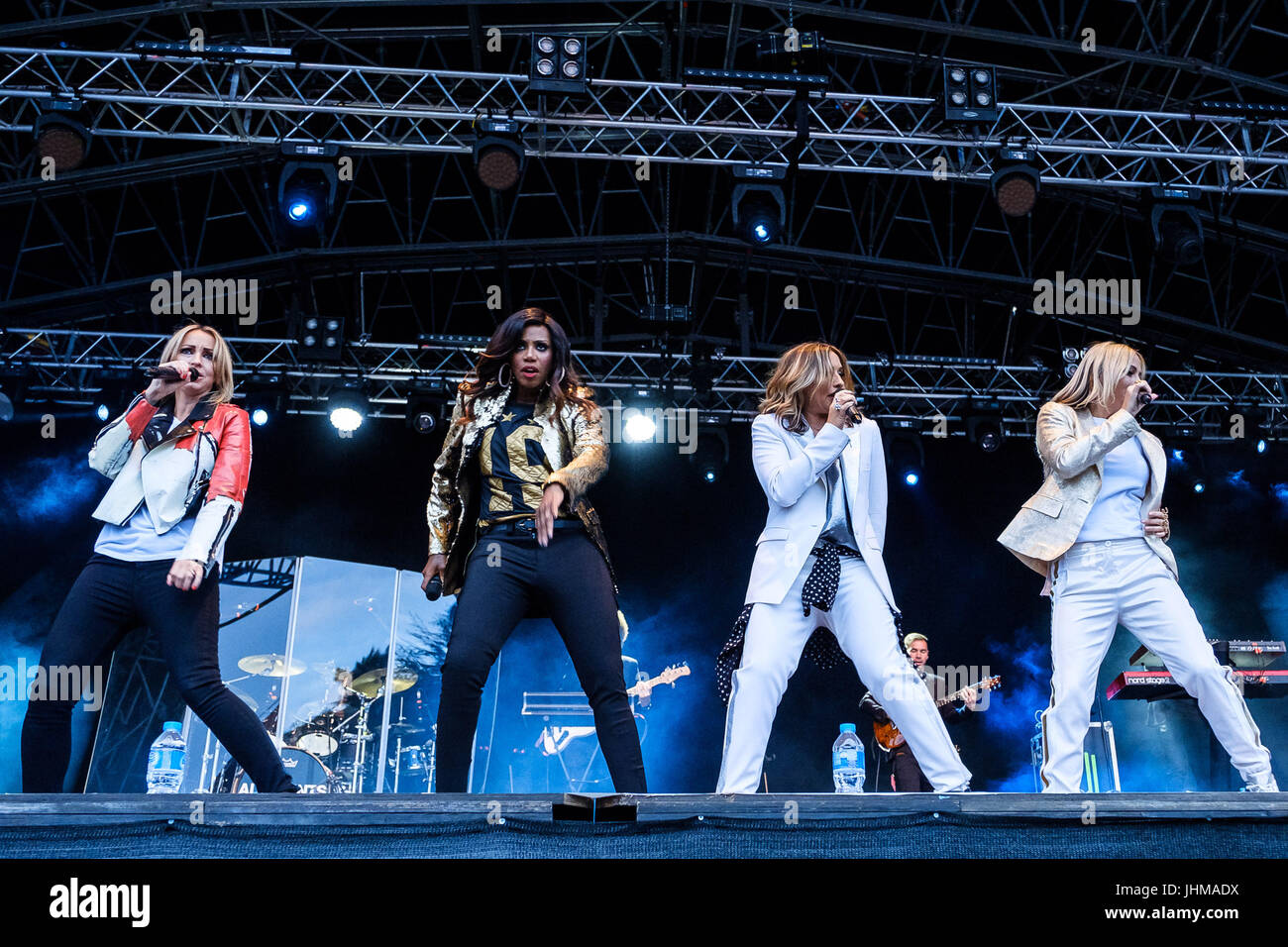 London, UK. 13th July, 2017. All Saints plays Kew the Music at Kew Gardens on 13/07/2017 at Kew the Music at Kew Gardens, London. Persons pictured: Nicole Appleton, Melanie Blatt, Shaznay Lewis, Natalie Appleton. Picture by Credit: Julie Edwards/Alamy Live News Stock Photo