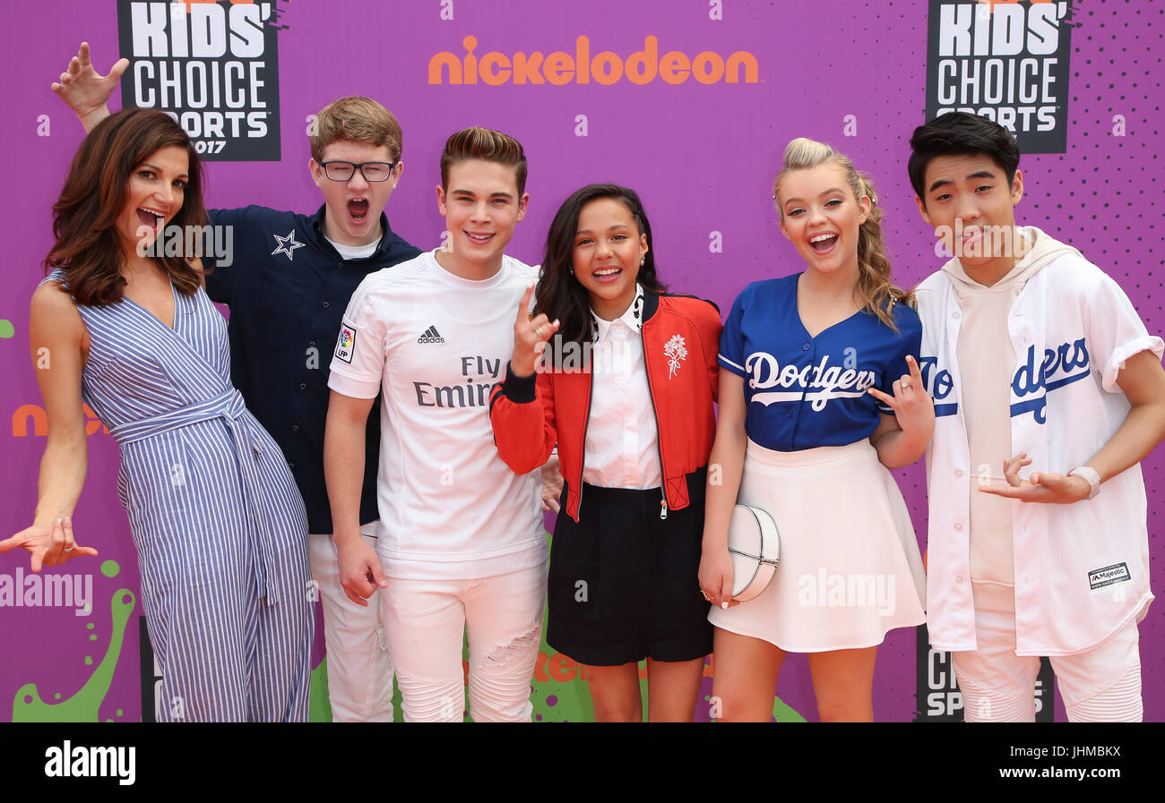 Los Angeles, USA. 13th Jul, 2017. Jama Williamson, Aidan Miner, Ricardo Hurtado, Breanna Yde, Jade Pettyjohn, Lance Kim, At Nickelodeon Kids' Choice Sports Awards 2017 at The Pauley Pavilion, California on July 13, 2017. Credit: MediaPunch Inc/Alamy Live News Stock Photo