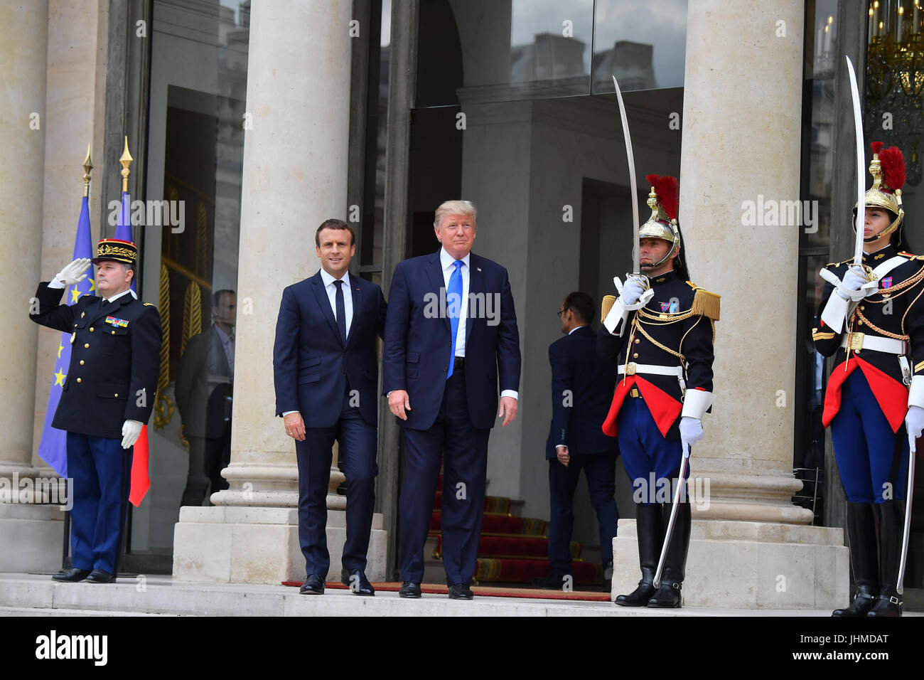 Paris, France. 13th July, 2017. US president Donald Trump arrives at the Elysee palace in Paris, France, on July 13, 2017. Credit: francois pauletto/Alamy Live News Stock Photo