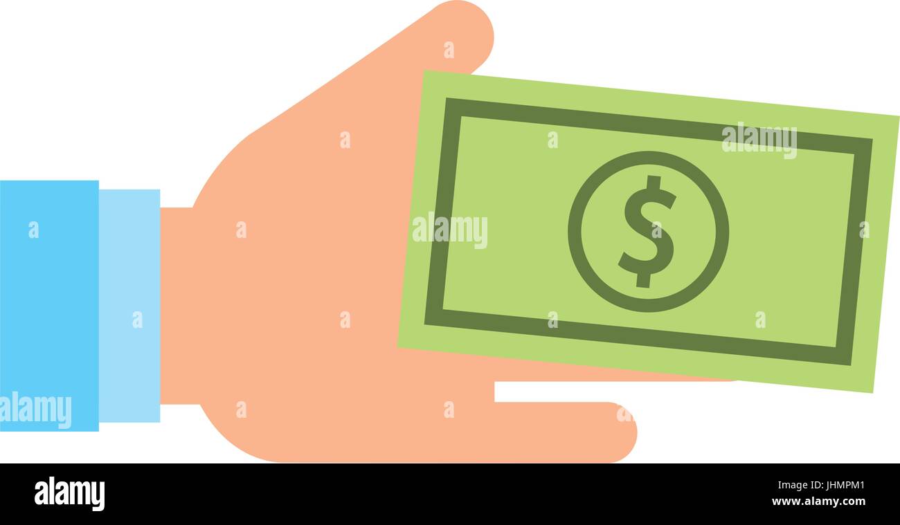 hand human with bill money isolated icon Stock Vector Image & Art - Alamy