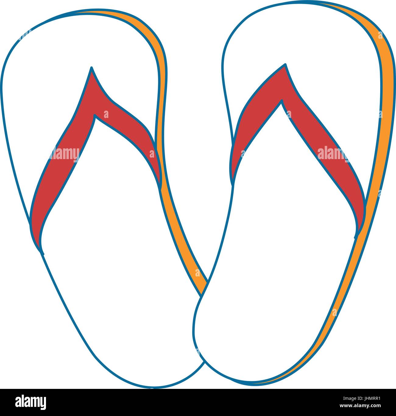 beach sandals icon over white background vector illustration Stock ...