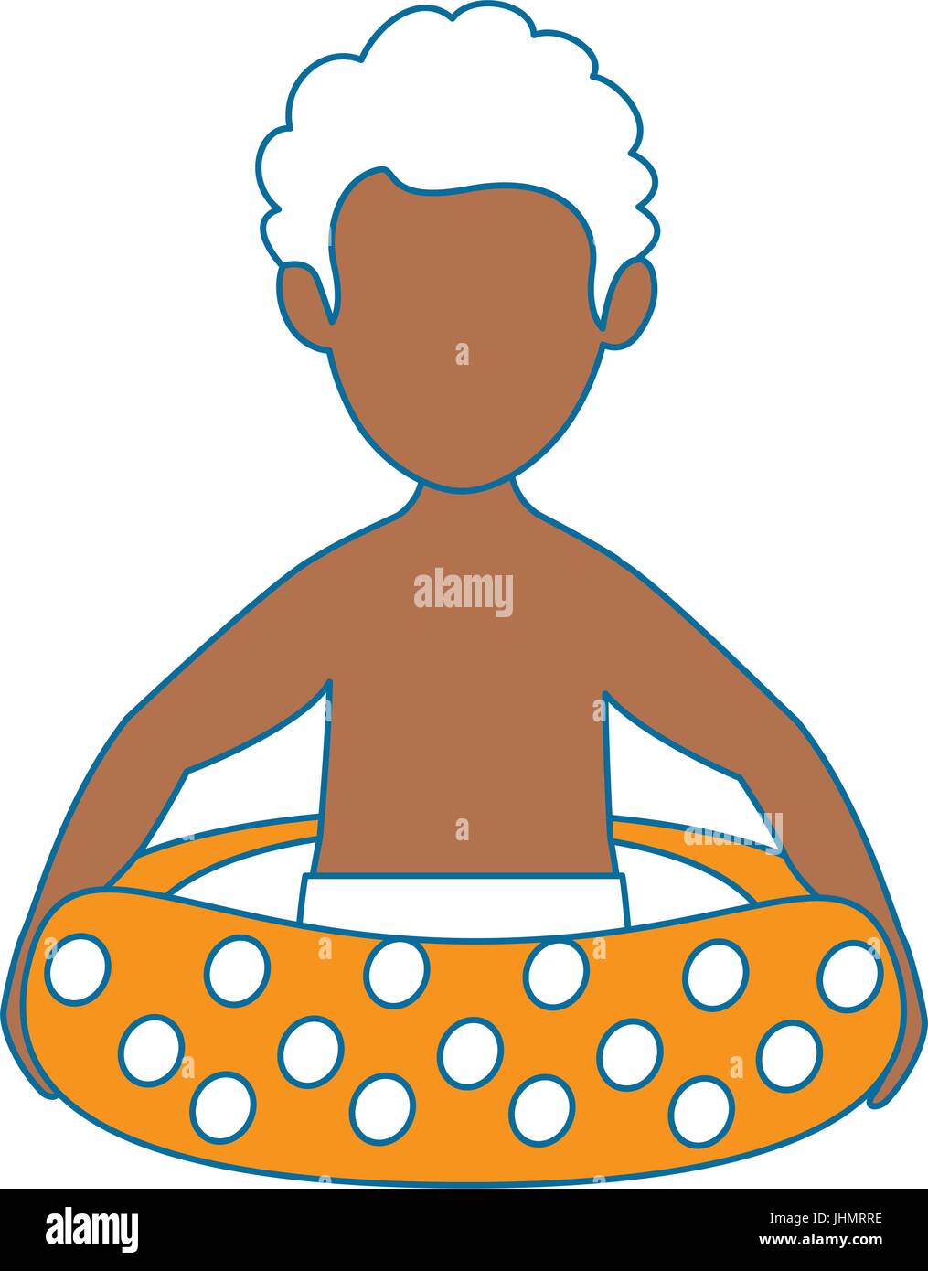 man holding a float icon over white background vector illustration ...