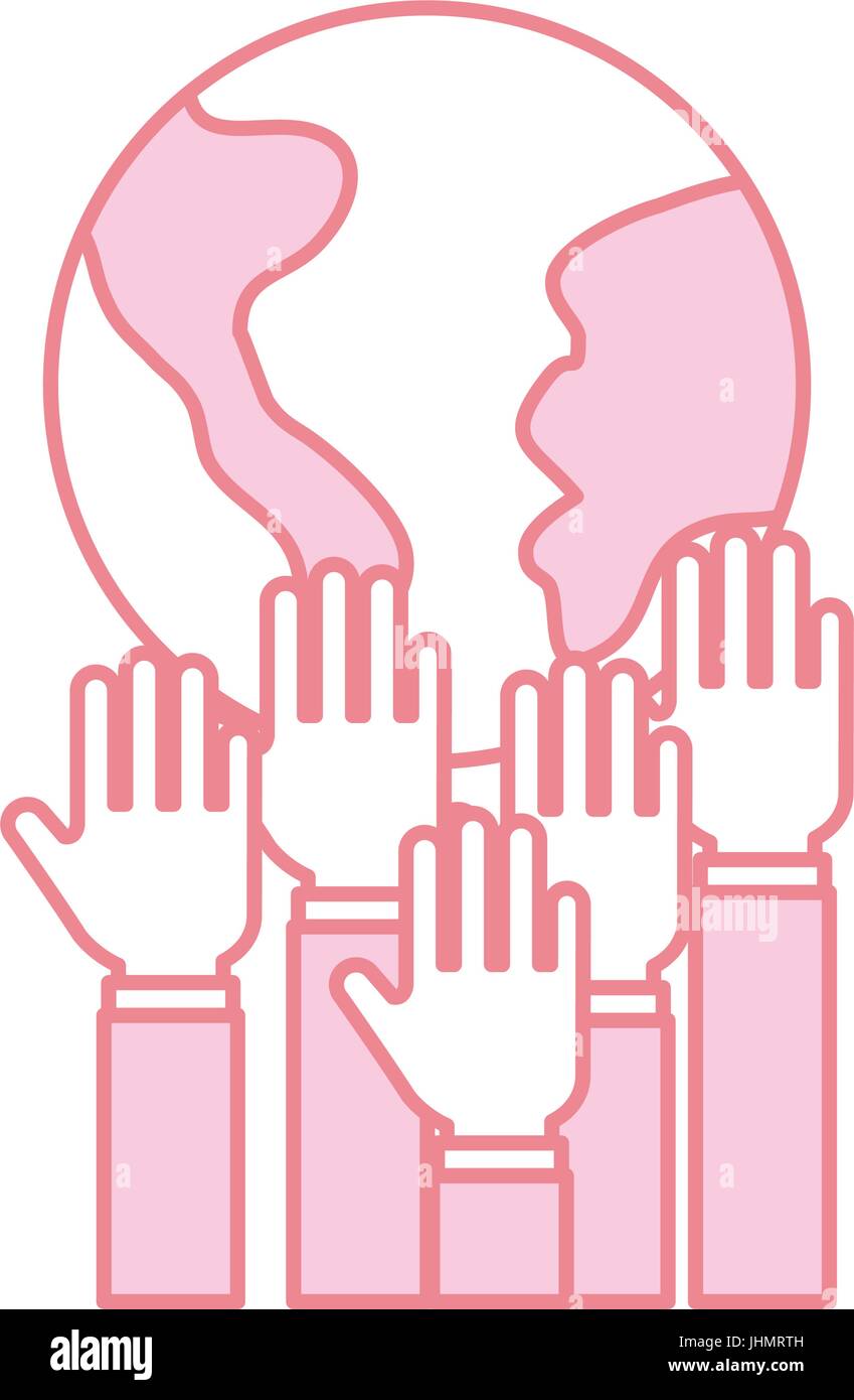 hands human with world planet earth icon Stock Vector Image & Art - Alamy