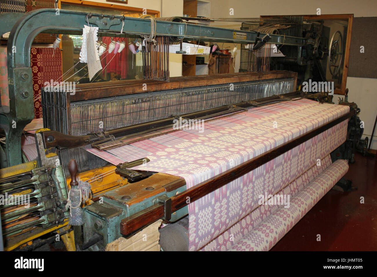 Trefriw Woollen Mill Loom Stock Photo