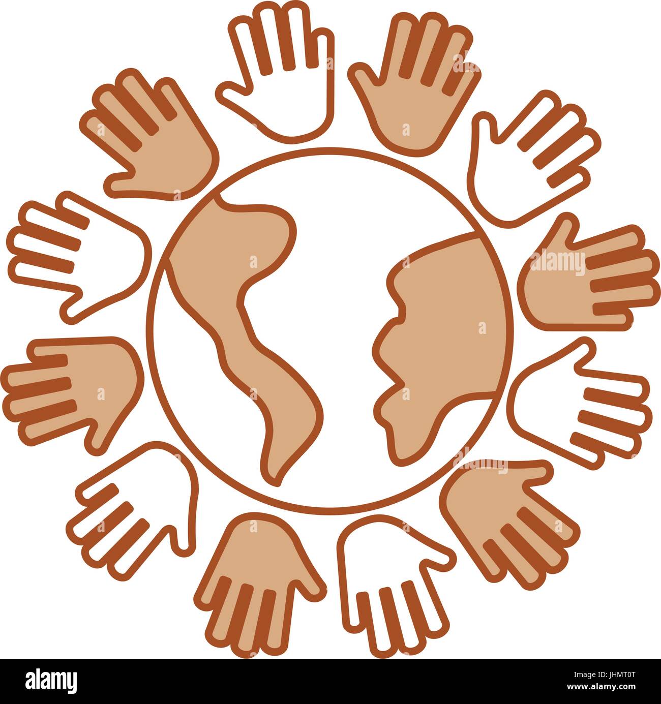 hands human with world planet earth icon Stock Vector Image & Art - Alamy