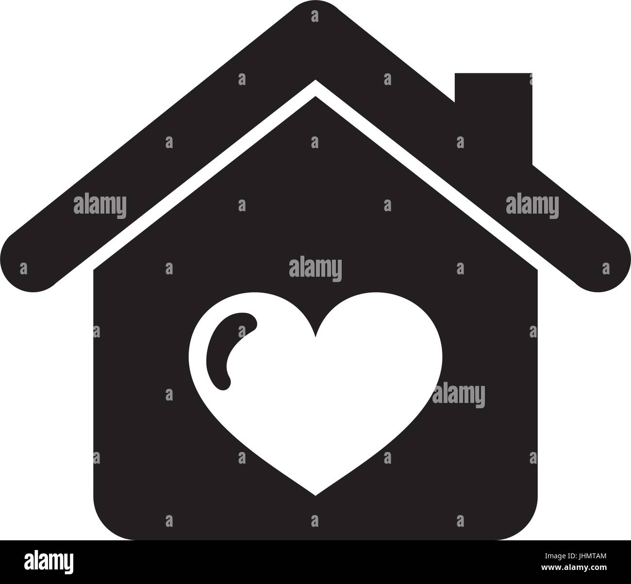 house with heart icon Stock Vector Image & Art - Alamy