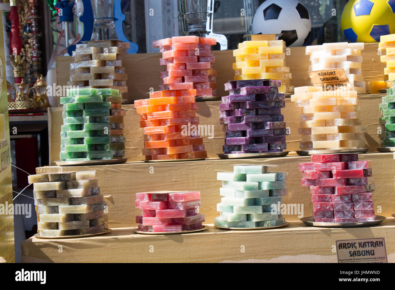 Collection of bars of fragrant hand made organic soap Stock Photo - Alamy
