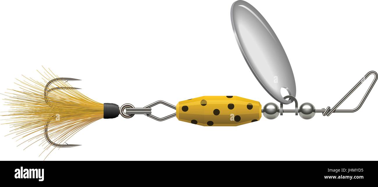 Polka dot spinner fishing lure with chrome spoon Stock Vector Image & Art -  Alamy