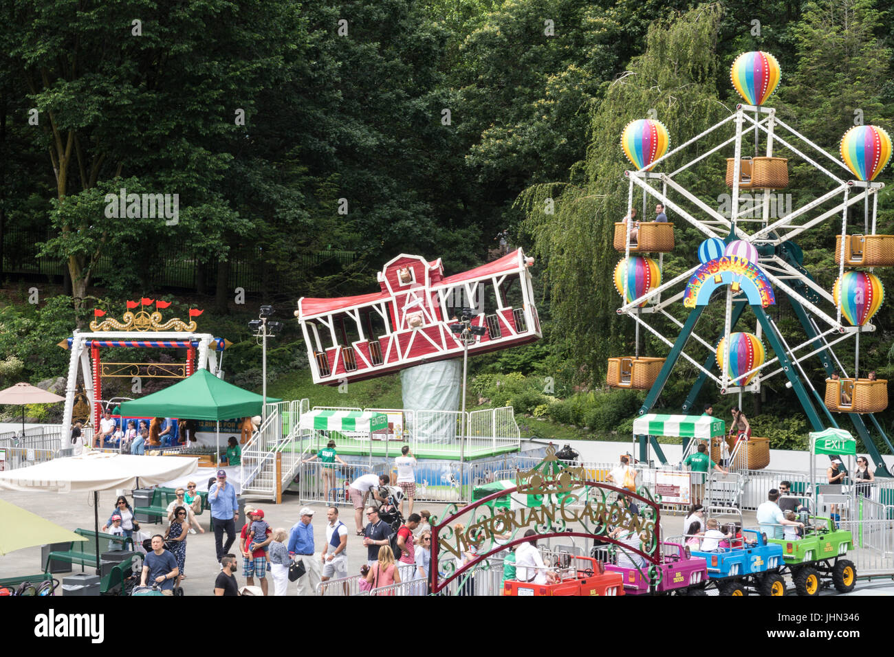 Victorian Gardens Carnival Rides In Central Park Nyc Stock Photo