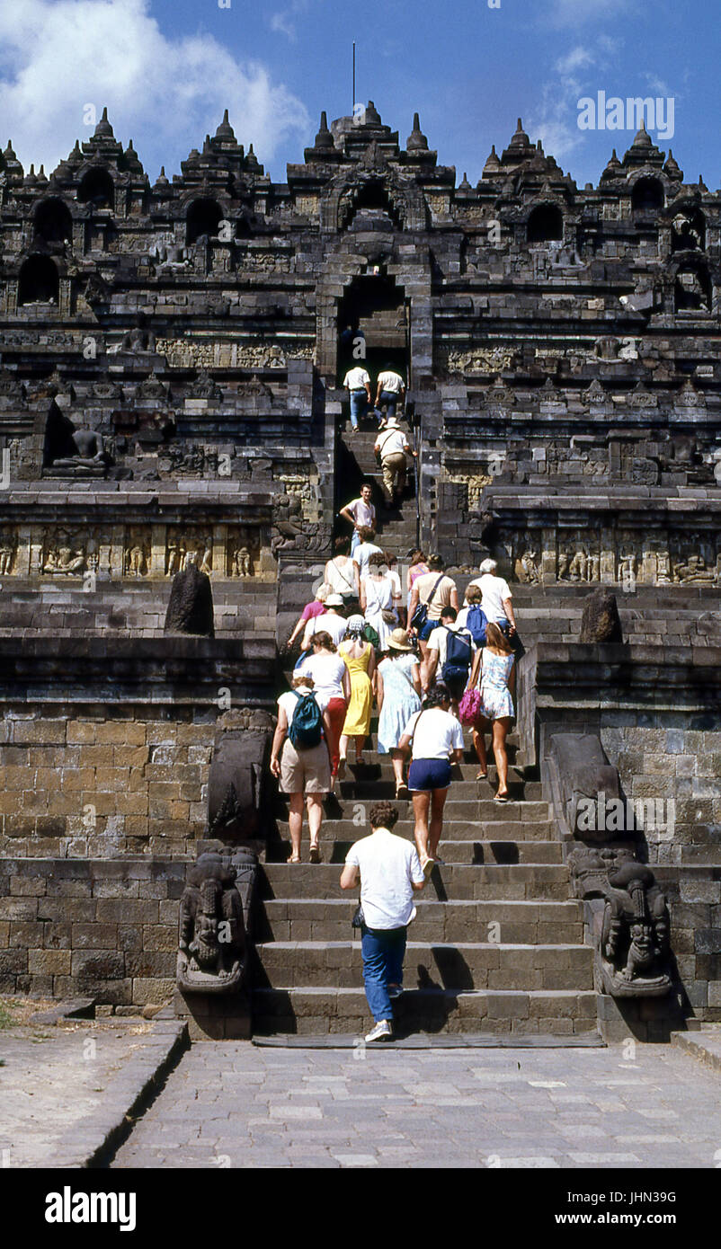 Borobudur entrance; Central Java; Indonesia Stock Photo