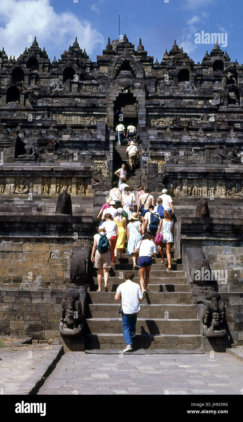 Borobudur entrance; Central Java; Indonesia Stock Photo - Alamy