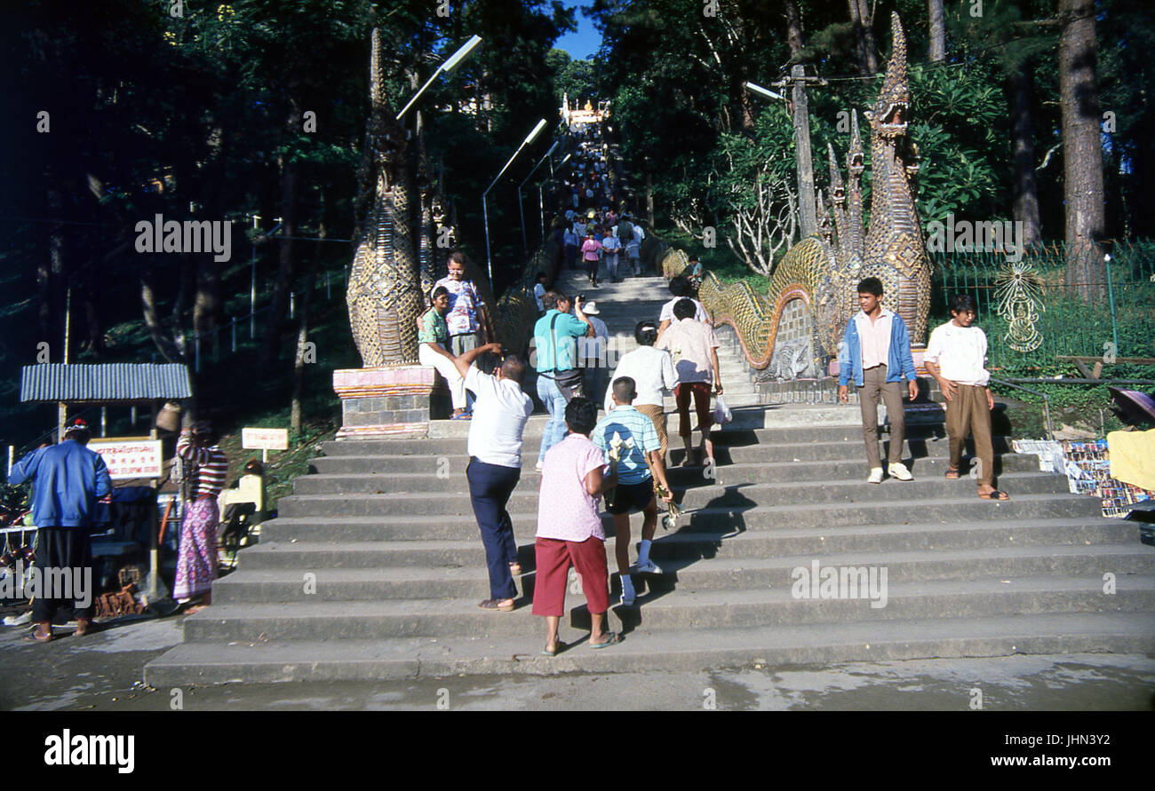 Wat Phra That Doi Suthep; 300 steps; Chiang Mai; Thailand Stock Photo