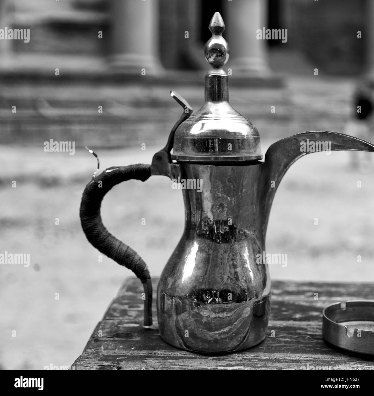 in the site of petra jordan the traditional coffe container isolated on a table Stock Photo