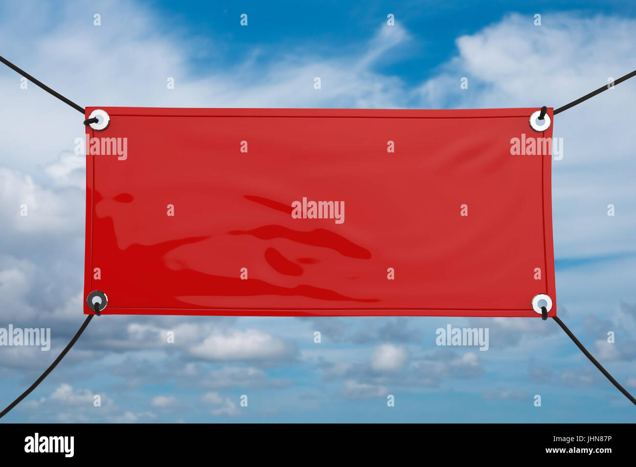 Red Blank Vinyl Banner Hanging With Rope Stock Photo 148599578
