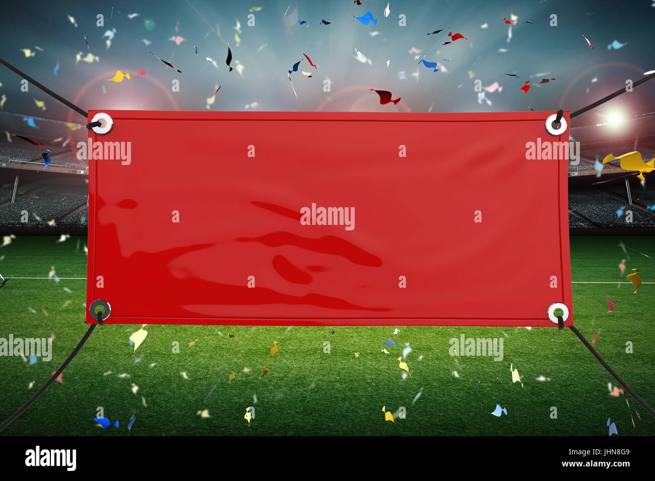 Red Blank Vinyl Banner Hanging With Rope Stock Photo 148599817