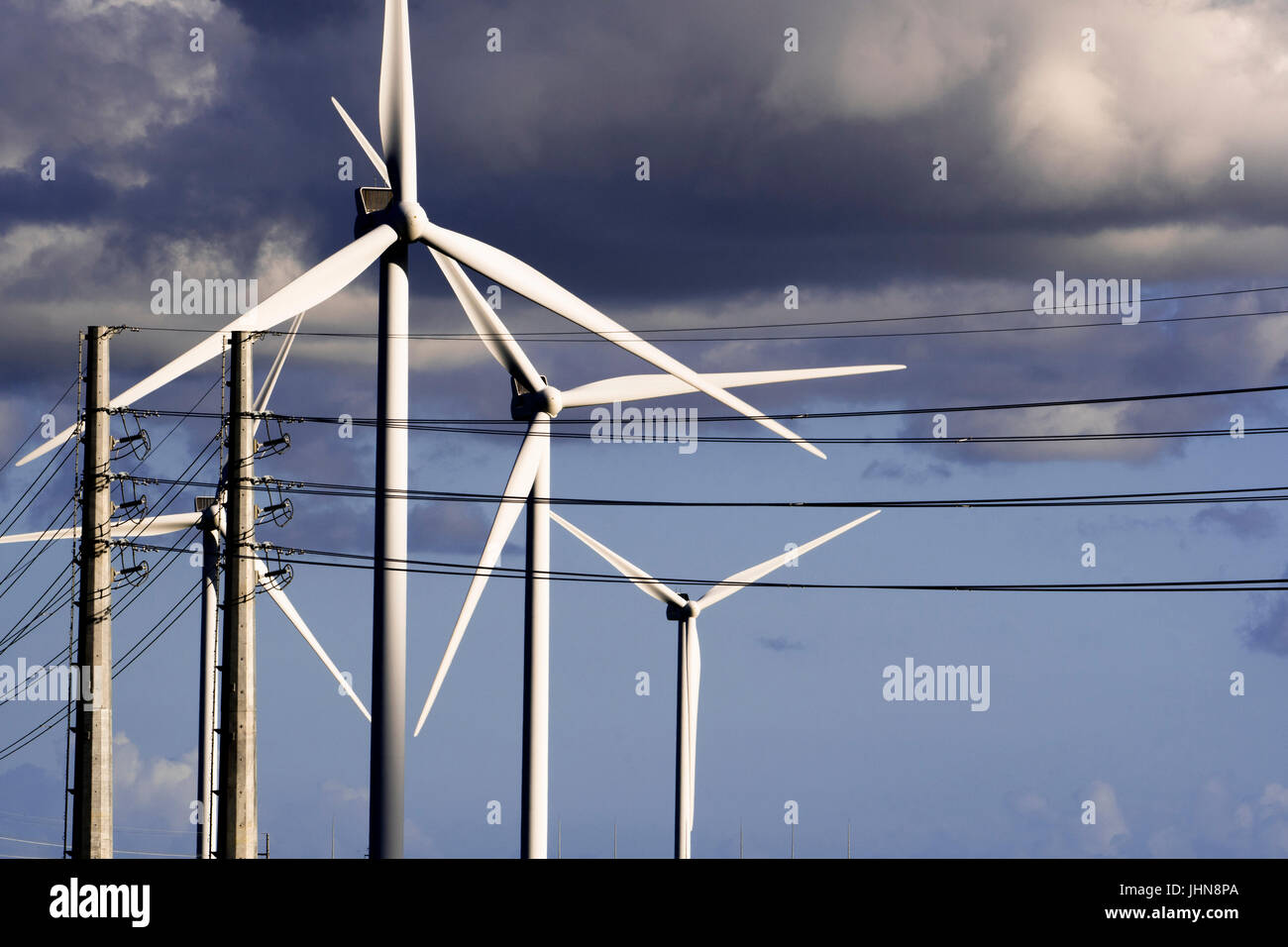 Electricity generation wind turbines at Macarthur, southern Victoria, Australia Stock Photo