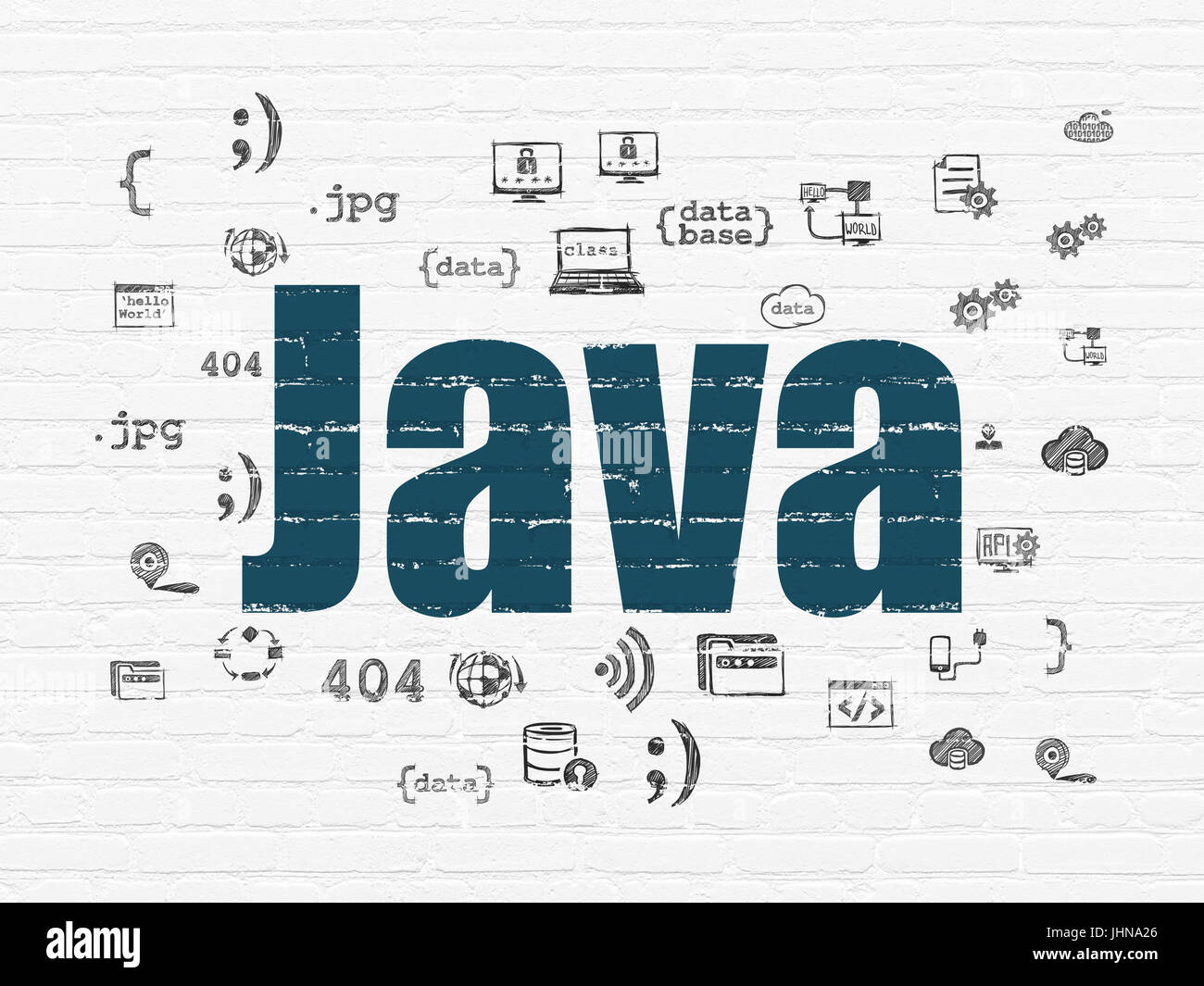Programming concept: Java on wall background Stock Photo - Alamy