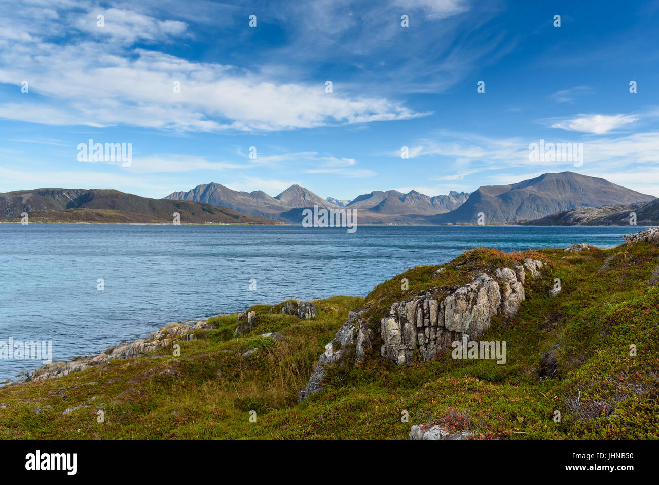 Beautiful Sommaroy island, Tromso, Norway, Scandinavia, selective focus Stock Photo