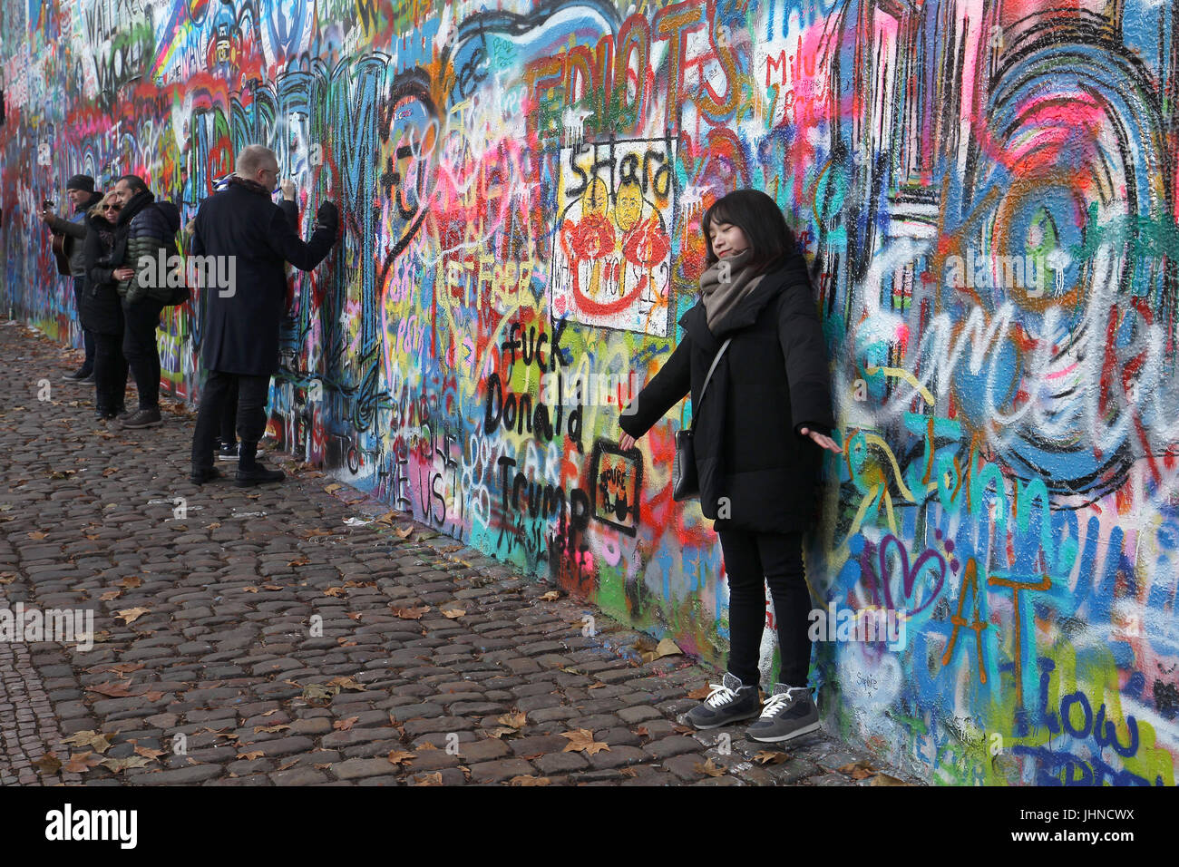 The John Lennon wall is graffiti filled wall in Prague, the Czech