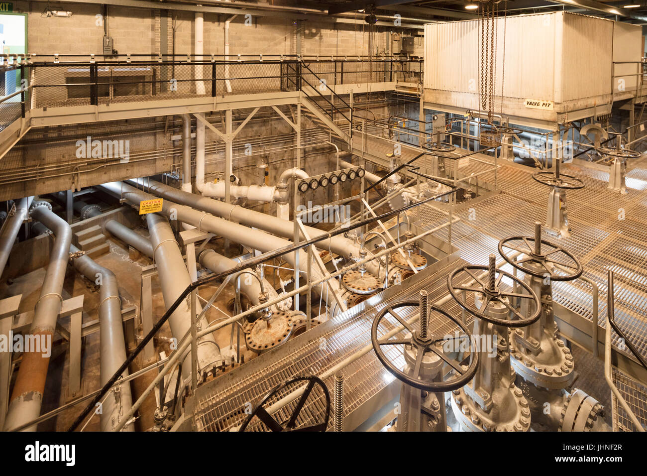 Valve Pit Room, The B Reactor Hanford, near Richland, Washington Stock Photo